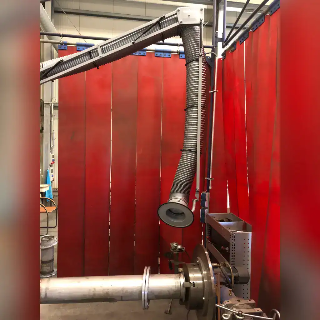 Absaugtechnik für industrie und handwerk, flexible absaugsysteme, industrielle staub- und partikelfiltration, VAUPEL Absaugtechnik, professionelle Absauglösungen für Werkstätten und Produktionsanlagen.