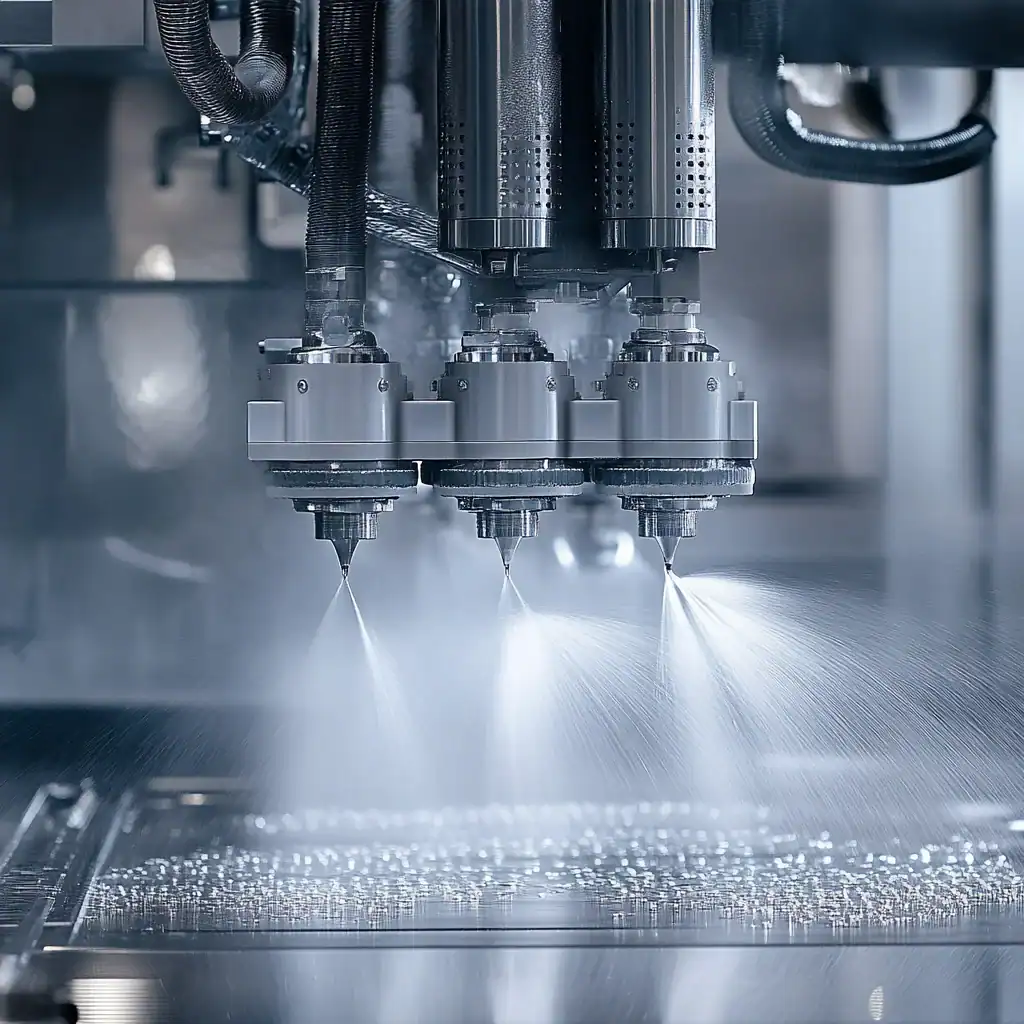 Luftabsaugungstechnologie in der industriellen Fertigung, effiziente Staubreinigung bei Hochpräzisionsmaschinen.