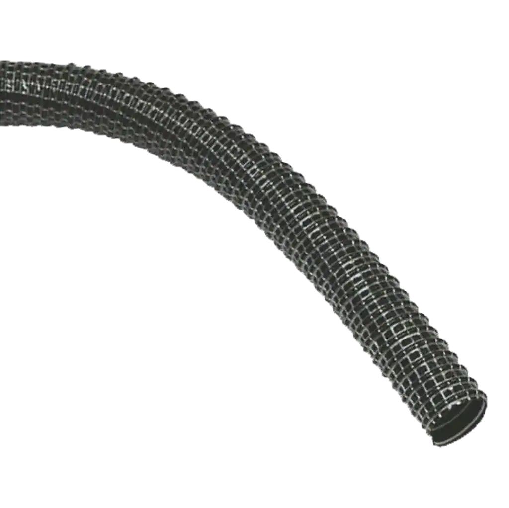 Flexible Absaugschlauch mit Edelstahlgeflecht für industrielle Absauganlagen, langlebig und flexibel, ideal für Staub- und Partikelabsaugung in der industriellen Umgebung.