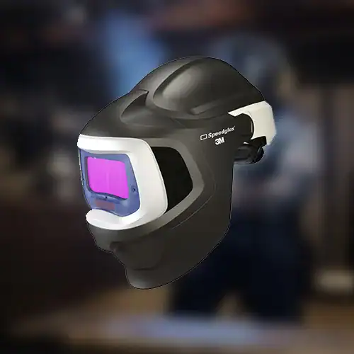 Schweißschutzhelm mit automatischer dunkler Filterfunktion, für Arbeitssicherheit in der Metallverarbeitung.