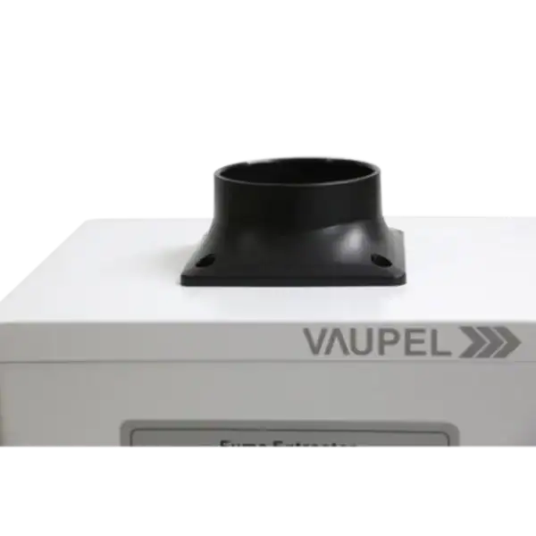 Absaugarmanschluss für VAUPEL Industriestaubsauger, robuste schwarze Kunststoffkupplung, optimal für Absaugsysteme in der Industrie.