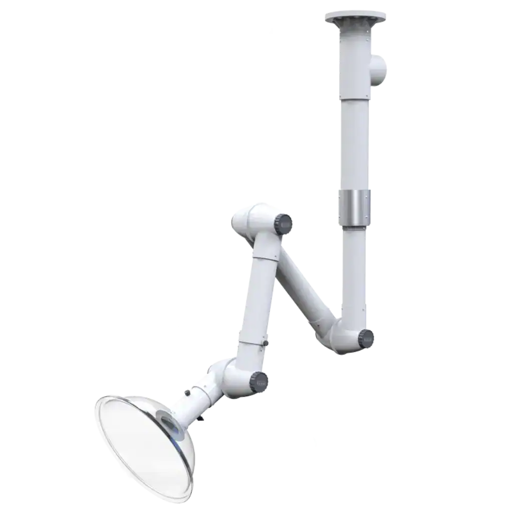Vaupel Absaugtechnik industrielles Absaugarm System für Staub und Partikel.