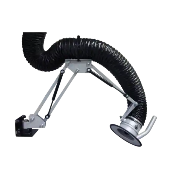Flexible Absaugarm mit Staub- und Partikelfiltersystem für Industrieanwendungen.