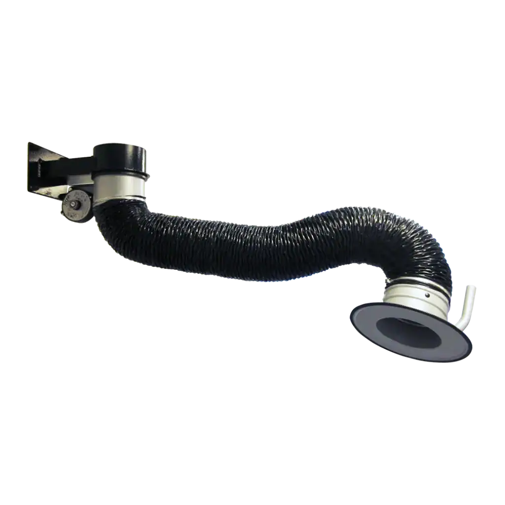 Schlauchabsaugung für industrielle Staub- und Partikelfiltration, flexible Absaugtechnik für Werkstatt und Produktion.