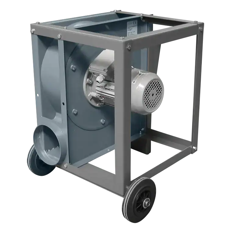 Vaupel Absaugtechnik Mobiles Absauggerät mit Ventilator und robustem Gehäuse für industrielle Staubabsaugung.