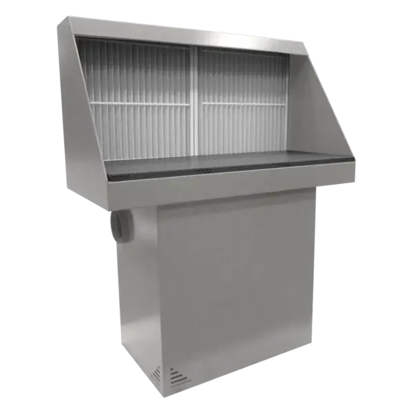 Absaugtechnik mit Filter und Gehäuse für industrielle Staubabsaugung, Edelstahl-Konstruktion, robust und wartungsarm. Ideal für Fabriken und Fertigungsbetriebe zur Staub- und Partikelfiltration.