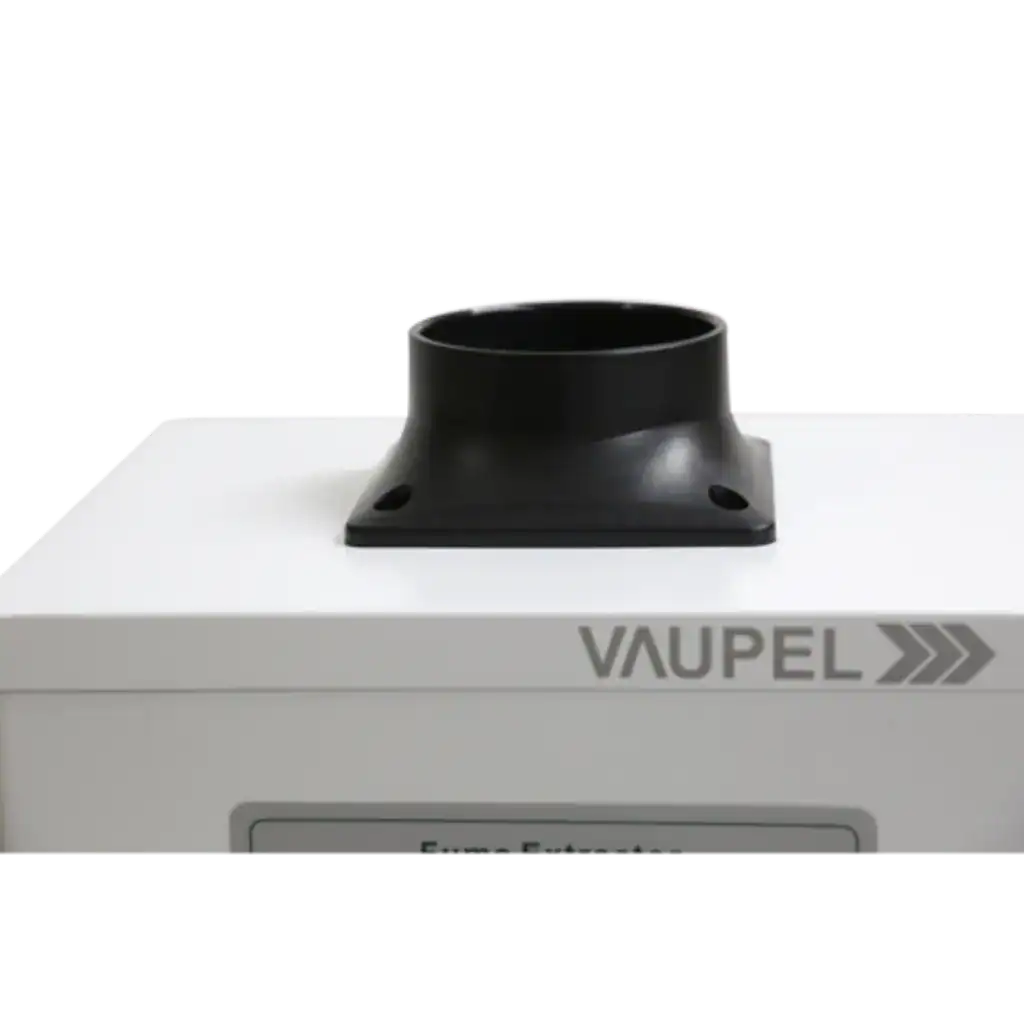 Absaugarmanschluss für VAUPEL Industriestaubsauger, robuste schwarze Kunststoffkupplung, optimal für Absaugsysteme in der Industrie.