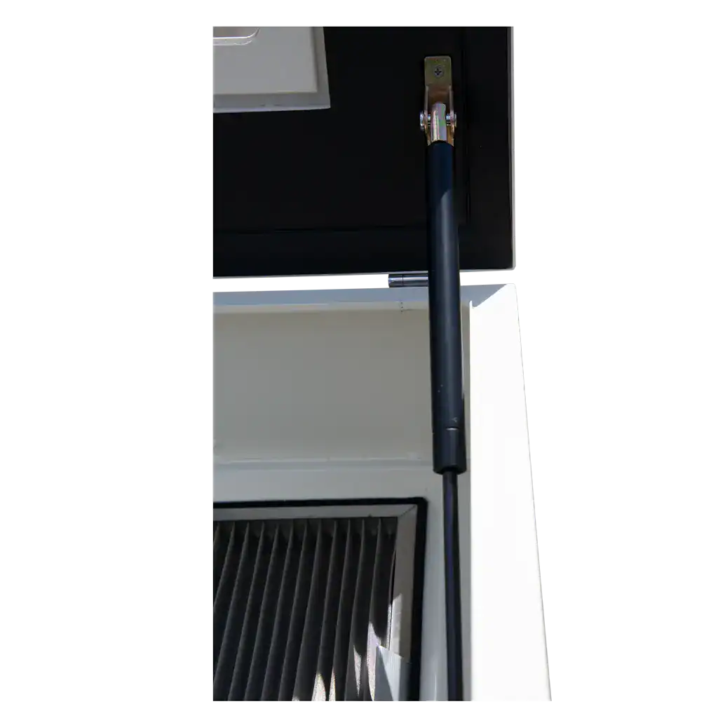 Absaugarm für Industrieabsaugung, VAUPEL Absaugtechnik, langlebiges Material, flexible Positionierung, professionelle Luftfilterung, effiziente Staub- und Rauchabsaugung im Produktionsbereich.