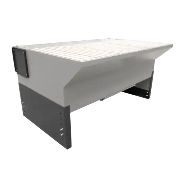 Elegante industrielle Absauganlage für effiziente Staub- und Partikelführung in Produktionsumgebungen. Hochwertige VAUPEL Absaugtechnik für optimale Luftreinigung und Sicherheit.