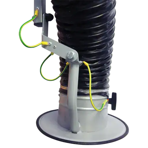 Vakuumabsaugungssystem von VAUPEL, flexible Absaugtechnik für industrielle Staub- und Partikelf removal, robuste Konstruktion mit langlebigen Schlauchsystemen, ideal für professionelle Reinigung und Effizienzsteigerung.