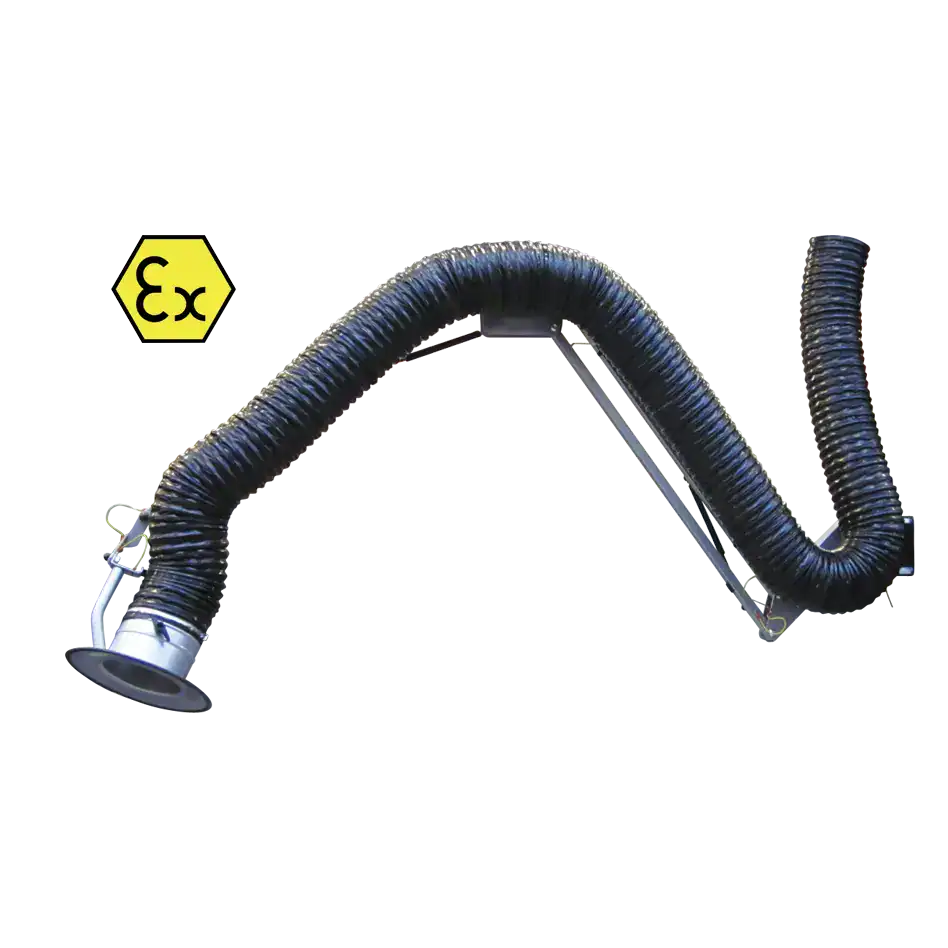 Flexible Absaugschlauch für Industrie- und Spezialanwendungen, langlebig und robust, leicht zu installieren und zu warten. Perfekt für effiziente Staub- und Gasabsaugung bei industriellen Prozessen.