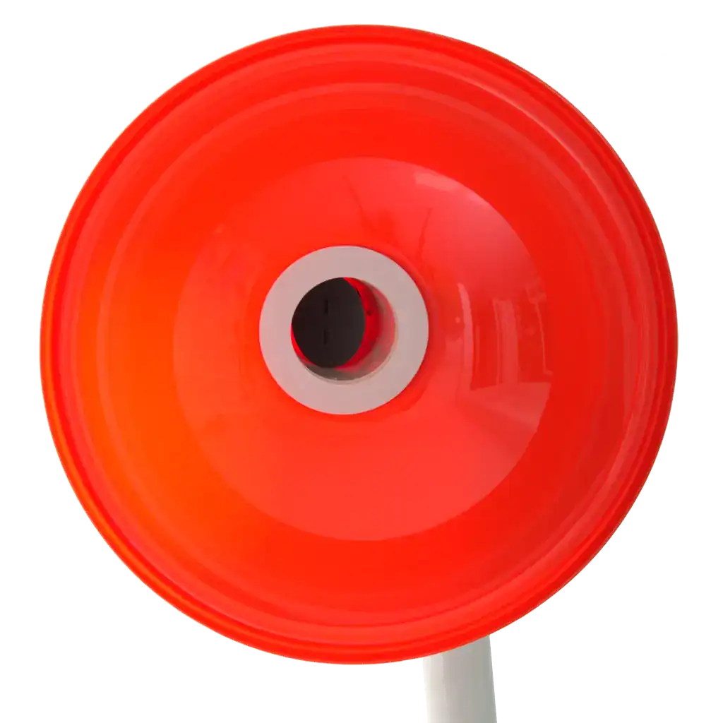 Rotes Absaugspulensystem von VAUPEL, Industriedesign, Absaugtechnik für Industrie- und Maschinenbau, Staubabsaugung, Staubfilter, Qualität und Zuverlässigkeit.