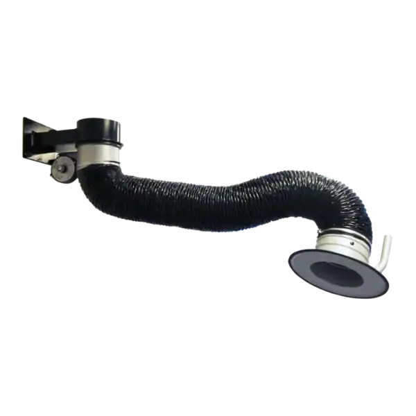 Schlauchabsaugung für industrielle Staub- und Partikelfiltration, flexible Absaugtechnik für Werkstatt und Produktion.
