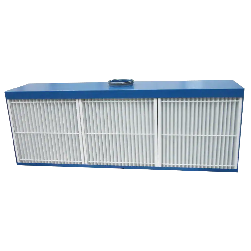 Luftfilter für Absaugtechnik von VAUPEL, industriegerechtes Filtergehäuse für effiziente Staub- und Schadstoffabscheidung. Hochwertiges Filtersystem für saubere Arbeitsumgebungen.