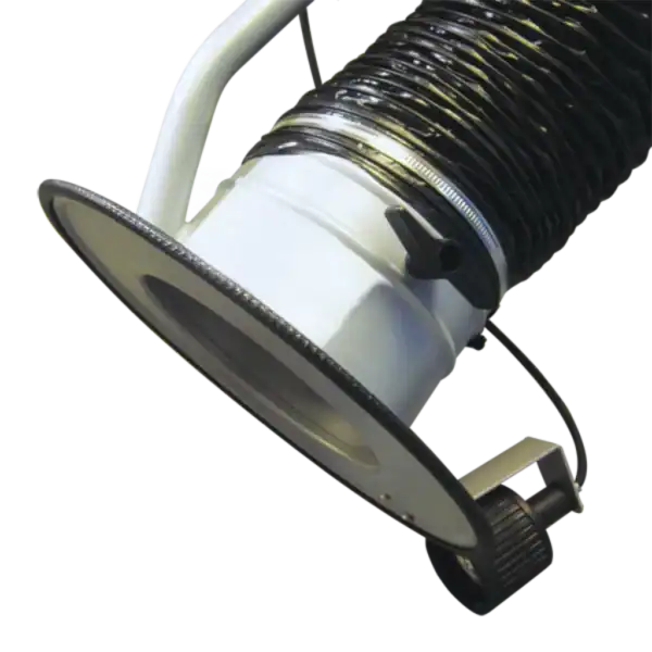 Staubsauger für Absaugtechnik, industrielles Reinigungssystem mit flexiblem Schlauch und Filtern zur Staubabsaugung.