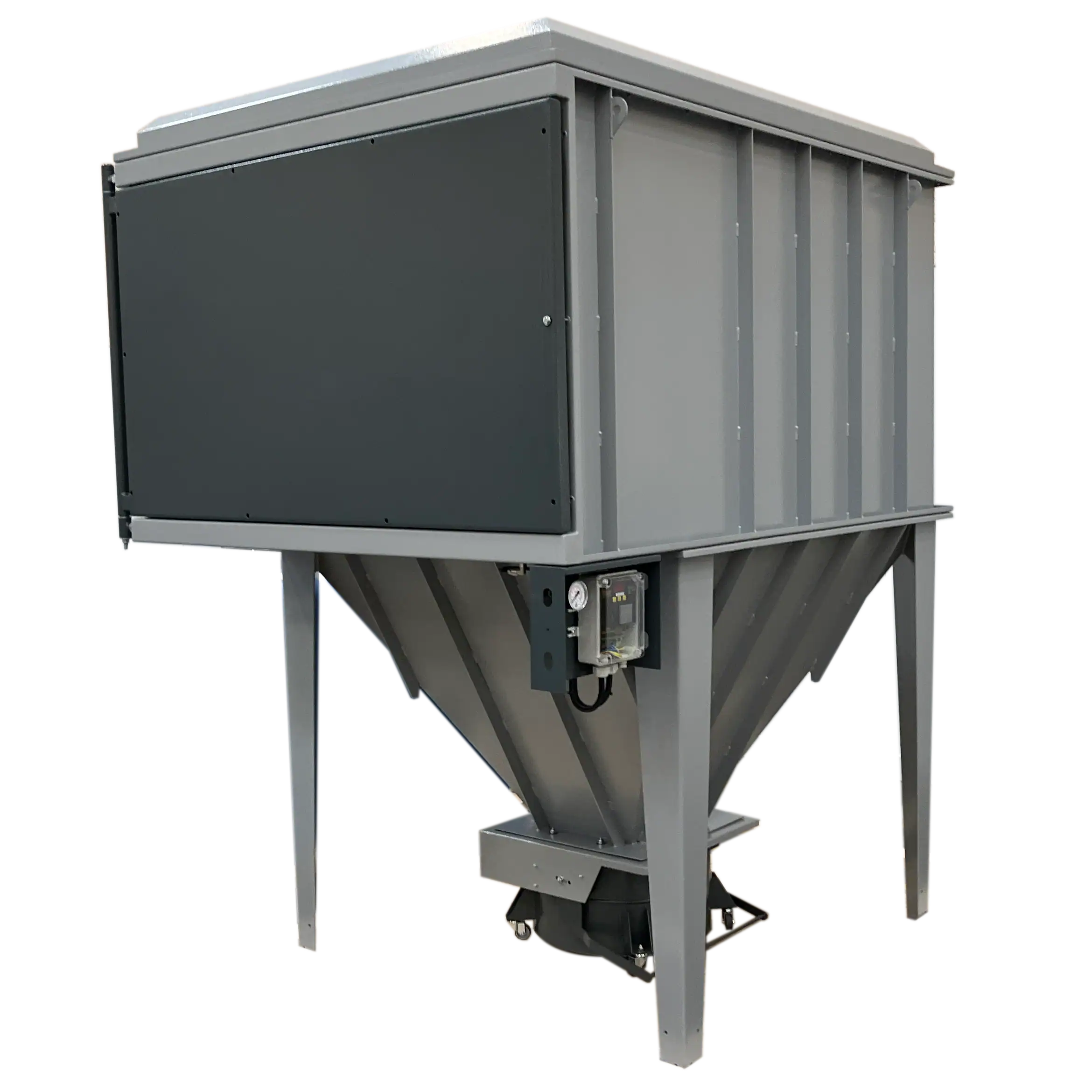 Gerüstetes Absauggerät für industrielle Luft- und Staubabsaugung, optimal für Werkstätten und Produktionsstätten. Hochwertige VAUPEL Absaugtechnik für effizientes Staub- und Partikelfiltern.